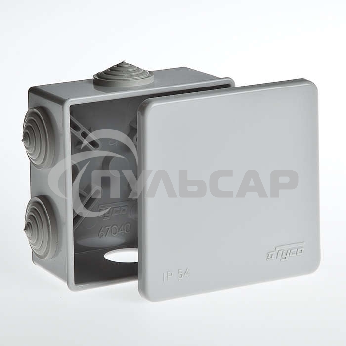 Коробка расп. для о/п Рувинил 67040 Тусо 85х85х40мм, 6 вводов, IP54