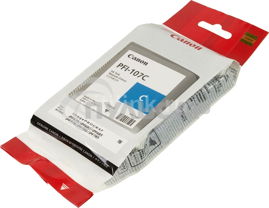 Картридж струйный Canon PFI-107C (6706B001) голубой (130 мл) для Canon iP F680/685/780/785