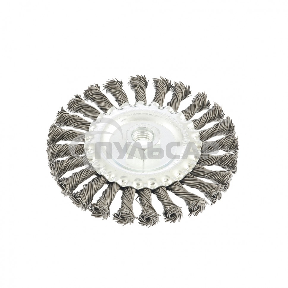 Щетка Matrix для УШМ, 125 мм, М14, Плоская, крученая проволока 0,8 мм