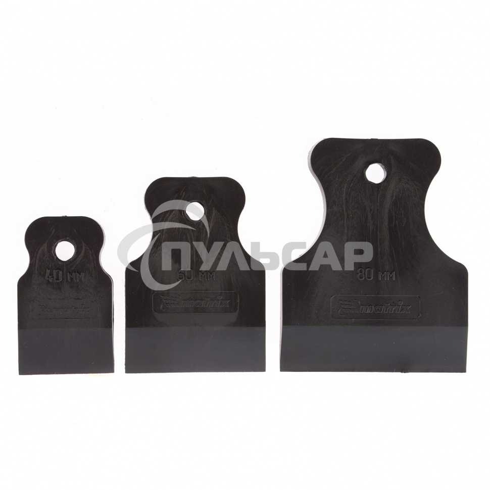 Набор шпателей Matrix 40-60-80 мм, черная резина, 3 шт.