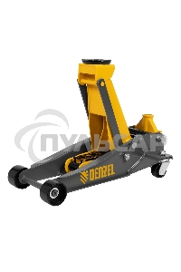 Домкрат гидравлический подкатной Denzel 3 т, 125-470 мм, быстрый подъем, проф. 51260