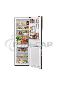 Холодильник Maunfeld MFF185NFSB10 черная нержавеющая сталь двухкамерный инвертор 240/100л морозилка снизу, No Frost