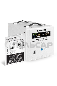 Стабилизатор напряжения ExeGate Expert Turbo AST-10000 (10000ВА, вход 80-260В, цветной дисплей, выход 220В±8%, КПД 98%, 5 уровней защиты, задержка, усиленный метал. корпус, 2*Schuko+клем.колодка, RTL)