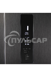 Холодильник Maunfeld MFF177NFSB черный глянц. двухкамерный 263/170л морозилка сбоку, No Frost, Side by Side