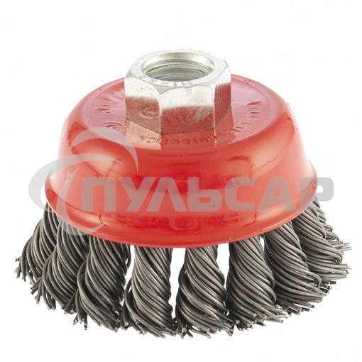Щетка Matrix для УШМ, 65 мм, М14, Чашка, крученая проволока 0,8 мм