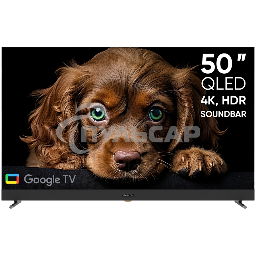 Телевизор Topdevice 50'' TDTV50DQ08U черный VA-QLED UHD 60Hz Smart 2/16Gb