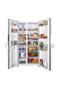 Холодильник Maunfeld MFF177NFW белый глянец двухкамерный 263/170л морозилка сбоку, No Frost, Side by Side