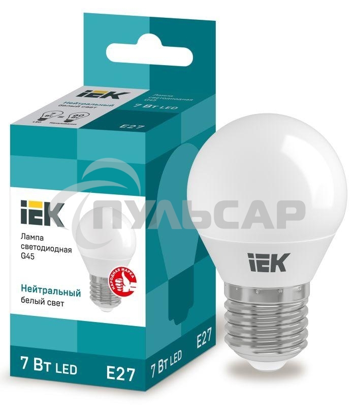 Лампа светодиодная ECO G45 7Вт шар 4000К белый E27 630лм 230-240В ИЭК LLE-G45-7-230-40-E27