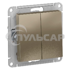 Механизм переключателя проходного 2-кл. СП AtlasDesign 10А IP20 (сх. 6/2) 10AX шампань