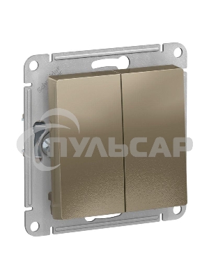 Механизм переключателя проходного 2-кл. СП AtlasDesign 10А IP20 (сх. 6/2) 10AX шампань