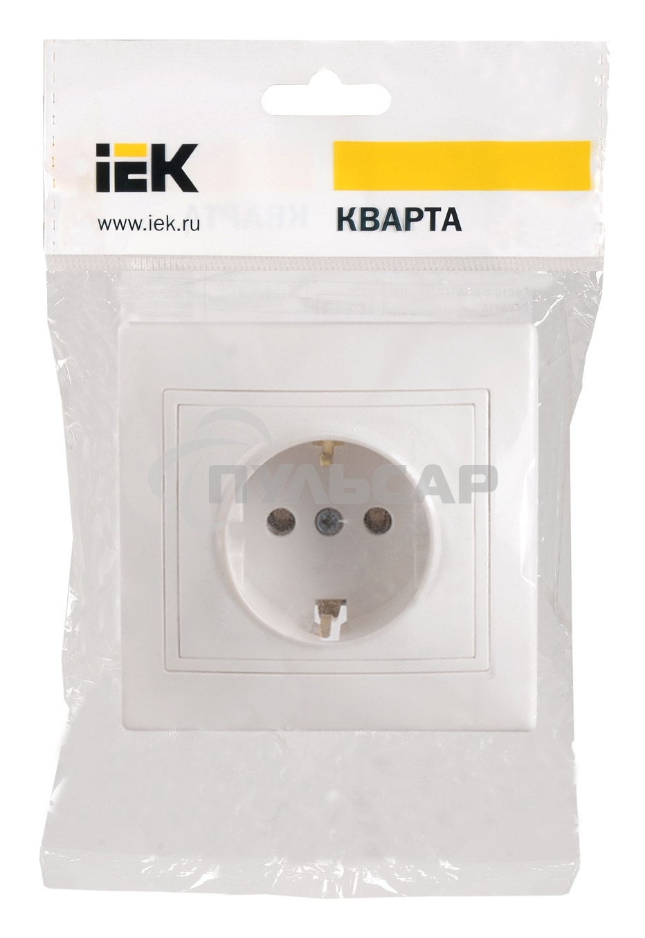 Розетка Iek ERK14-K01-16-DM РС10-3-КБ 1местн. c з/к без защ.штор. 16А КВАРТА (белый)