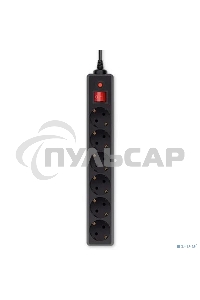 Сетевой фильтр Buro 600SH-3-B 3м (6 розеток) черный (коробка)