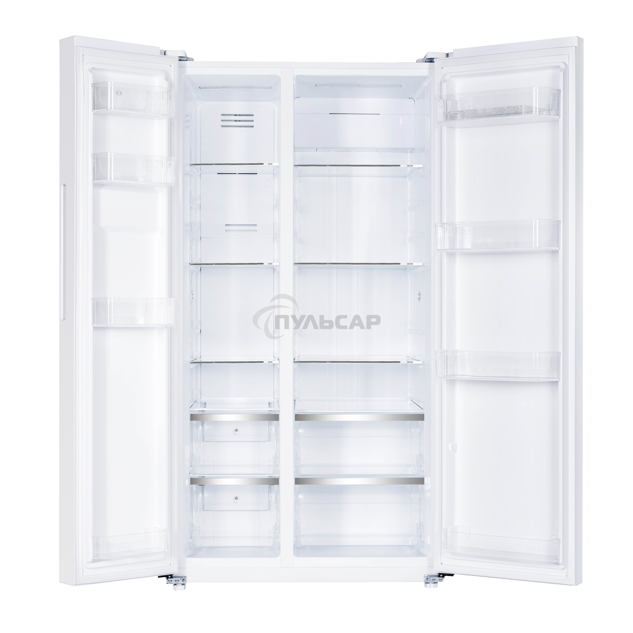 Холодильник Maunfeld MFF177NFW белый глянец двухкамерный 263/170л морозилка сбоку, No Frost, Side by Side