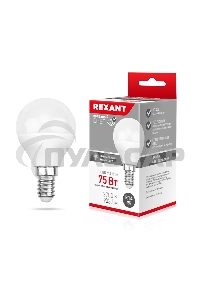 Лампа светодиодная Rexant 604-037 шарик (GL) 9,5 Вт E14 903 лм 2700 K теплый свет