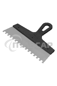 Шпатель из нержавеющей стали Сибртех 250 мм, зуб 8х8 мм, пластмассовая ручка 85474