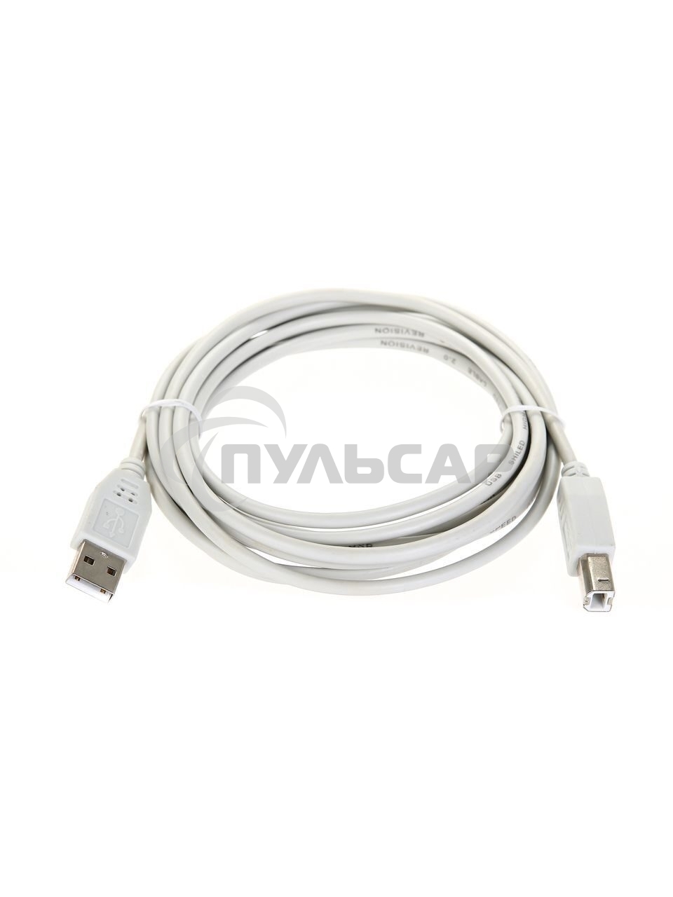 Кабель AM/BM USB2.0 3м Telecom USB 2.0 A-->B 3.0m, белый/серый, TC6900-3.0M