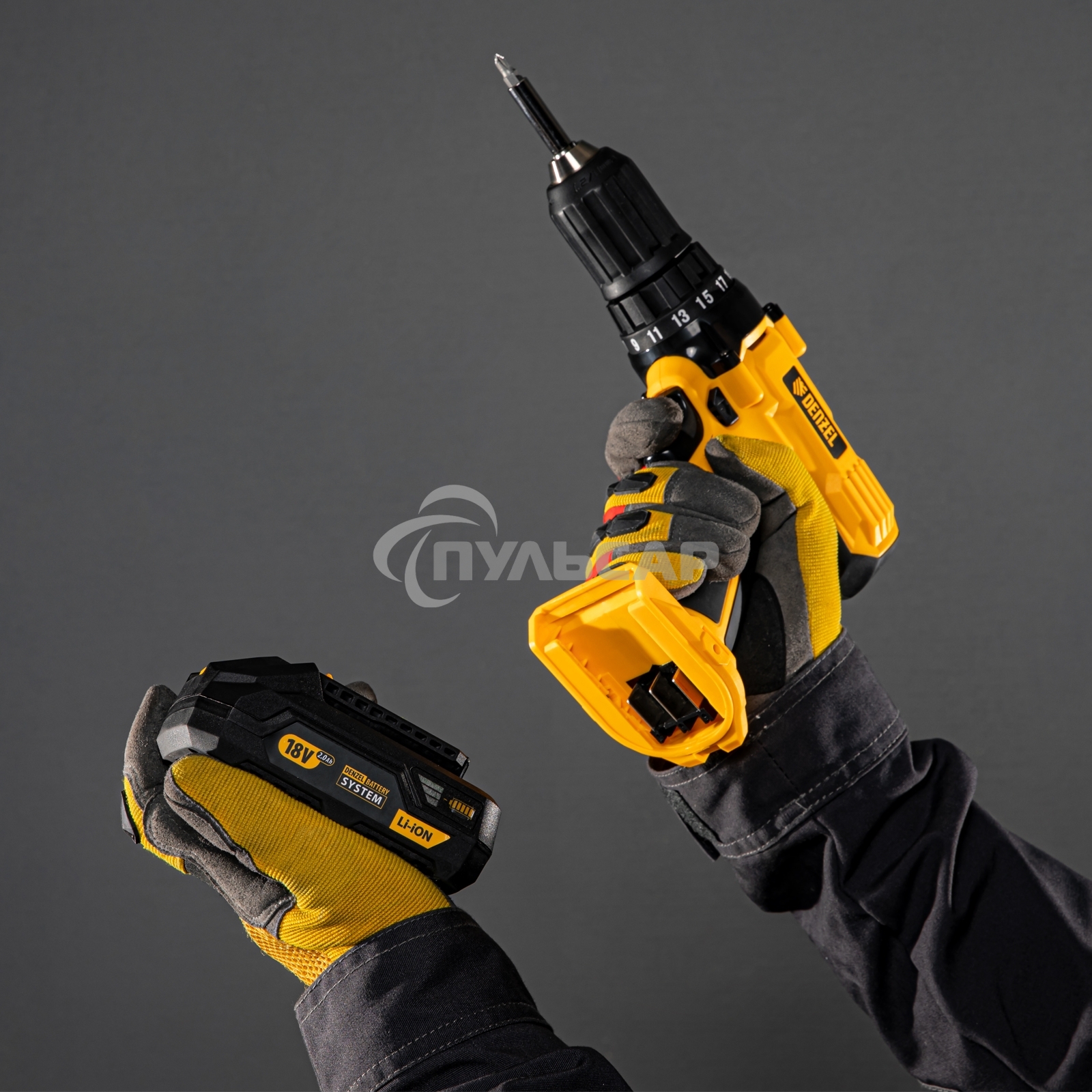 Батарея аккумуляторная B-18-2.0, Li-Ion, 18 В, 2,0 А·ч Denzel