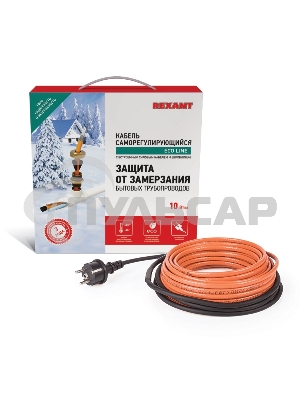 Греющий саморегулирующийся кабель (в трубу) 10HTM2-CT (15м/150Вт) Rexant