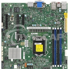 Материнская плата SuperMicro MBD-X12SCZ-F-O, LGA1200, Intel W480E, 4xDDR4, 4xSATA, 1xM.2, 1xPCIe x16, 2xPCIe x4, 1xPCIe x1, 2xRJ45, 1xDVI-D, 2xDP, 1xVGA, 1xCOM, 1xDOM, TPM 2.0, 6xUSB 2.0 (внутренние), 1xM.2 (E-Key для Wi-Fi), mATX (OEM)