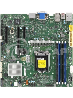 Материнская плата SuperMicro MBD-X12SCZ-F-O, LGA1200, Intel W480E, 4xDDR4, 4xSATA, 1xM.2, 1xPCIe x16, 2xPCIe x4, 1xPCIe x1, 2xRJ45, 1xDVI-D, 2xDP, 1xVGA, 1xCOM, 1xDOM, TPM 2.0, 6xUSB 2.0 (внутренние), 1xM.2 (E-Key для Wi-Fi), mATX (OEM)