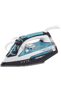 Утюг Galaxy Line GL 6123, голубой с белым, паровой, 2500 Вт, постоянный пар 50 г/мин, паровой удар 230 г/мин, функции: самоочистка, антикапля, антинакипь, функция увлажнения, вертикальное отпаривание, защита от перегрева, индикатор нагрева, керамическое п