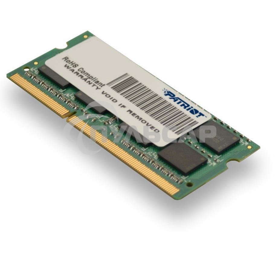 Оперативная память Patriot, DDR3, 4Gb, (1x4 Gb,), 1600 MHz, CL11, SO-DIMM