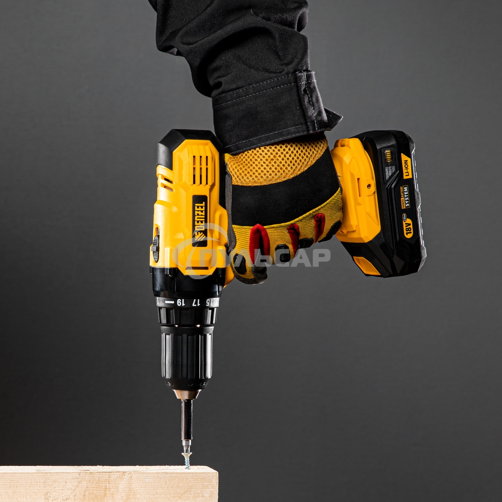 Батарея аккумуляторная B-18-2.0, Li-Ion, 18 В, 2,0 А·ч Denzel