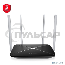 Беспроводный маршрутизатор Mercusys AC12, Dual Band, (867Мбит/с на 5 ГГц + 300Мбит/с на 2,4 ГГц)4 порта 100 Мбит/с, 4 фиксированных антенны