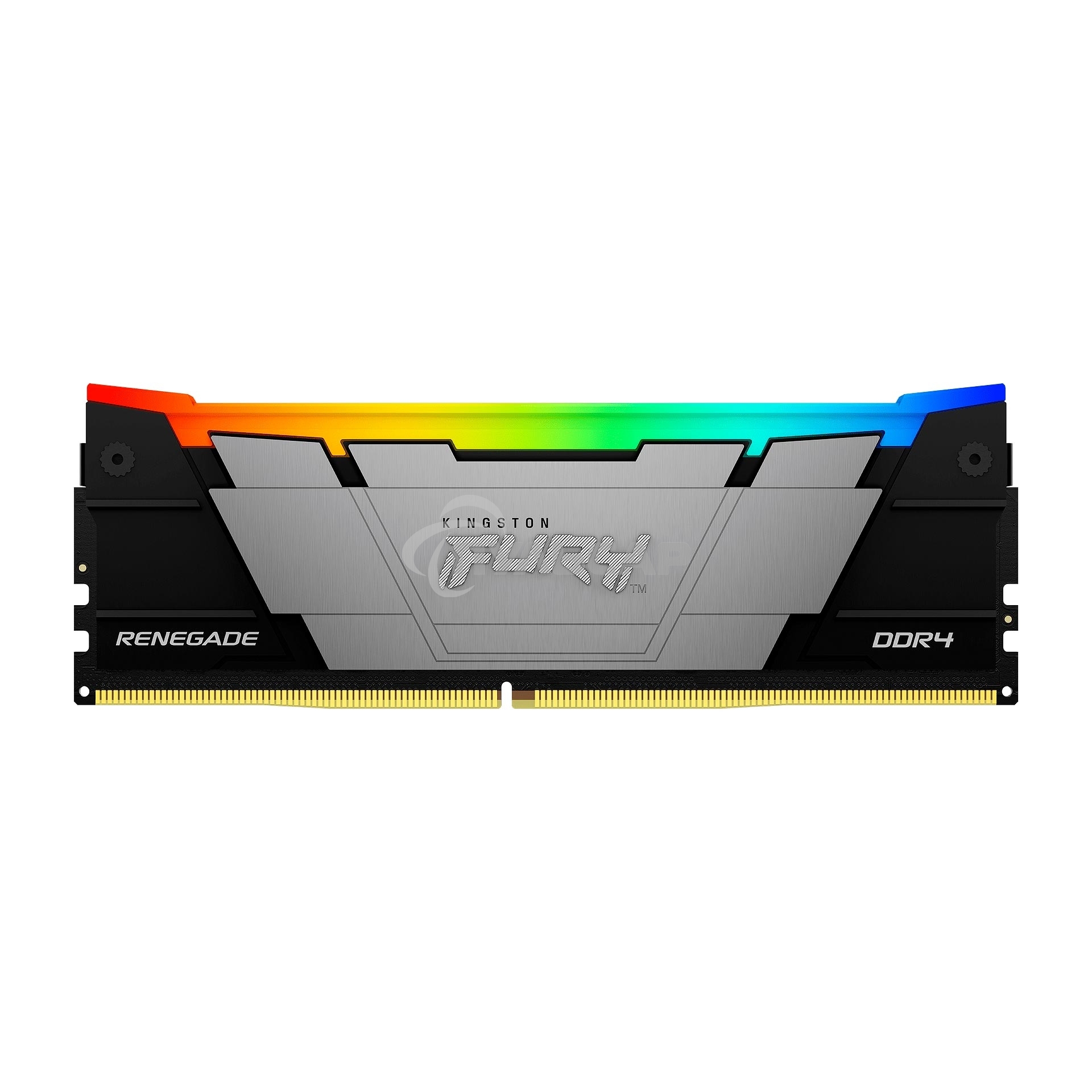 Оперативная память Kingston Fury Renegade, DDR4, 64Gb (4x16Gb), 3600MHz, CL16, DIMM, с радиатором, RGB, серебристый/черный