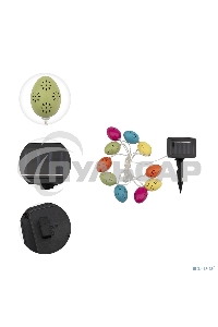 Каскад Lamper Эклектика 4 м LED с выносной солнечной панелью 2 м и аккумулятором, теплое белое свечение