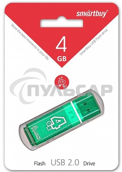 Флешка USB Smartbuy 4 Gb USB <USB 2.0> Smartbuy Glossy series Green (SB4 GbGS-G)