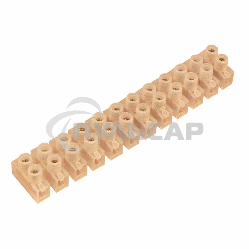 Клеммная колодка винтовая KВ-6 (2,5-6 мм²), ток 6 A, пoлиэтилен белый (ЗВИ) Rexant