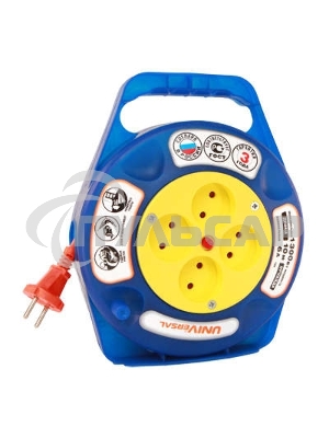 Удлинитель 4х20м без заземл. 6А IP20 У6-015 термо ПВС 2х0.75 в закрытом корпусе защ. шторки UNIVersal 9633902