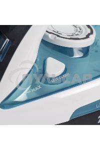 Утюг Galaxy Line GL 6123, голубой с белым, паровой, 2500 Вт, постоянный пар 50 г/мин, паровой удар 230 г/мин, функции: самоочистка, антикапля, антинакипь, функция увлажнения, вертикальное отпаривание, защита от перегрева, индикатор нагрева, керамическое п