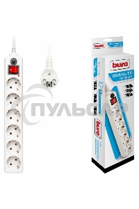 Сетевой фильтр Buro 600SH-1.8-W 1.8м (6 розеток) белый (коробка)