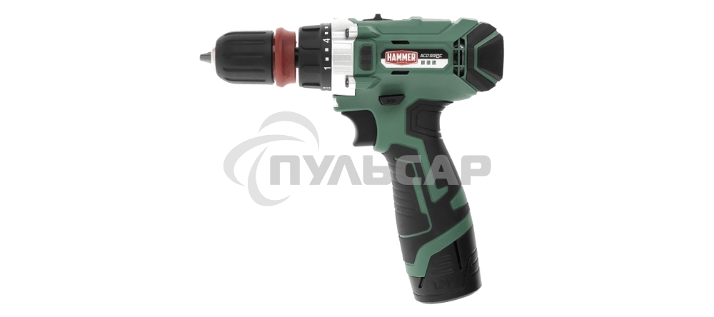 Дрель-шуруповерт Hammer ACD122QC, Аккумуляторная, 12В, 2 АКБ, Кейс