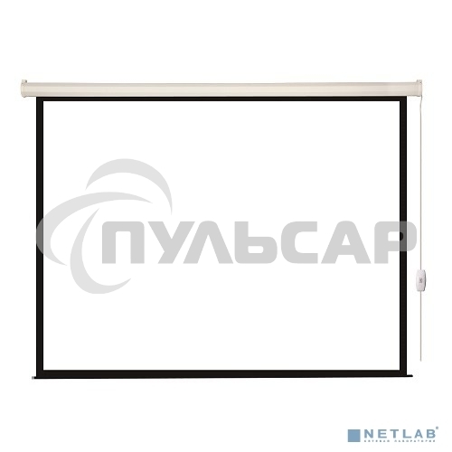 Экран с электроприводом Lumien Eco Control 203x203 см (раб. область 197х197 см) Matte White черная кайма по периметру 1:1