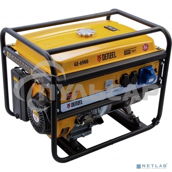 Электрогенератор бензиновый Denzel GE 6900, 5.5 кВт, 97 дБ, 77 кг