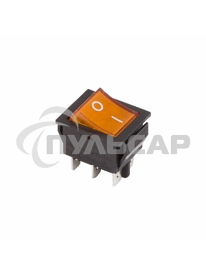 Выключатель клавишный Rexant 250V 15А (6с) ON-ON желтый с подсветкой