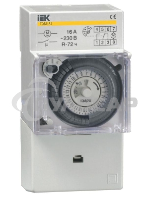 Таймер ТЭМ181 аналоговый 16А 230В на DIN-рейку ИЭК