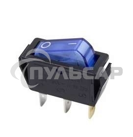 Выключатель клавишный Rexant 250V 15А (3с) ON-OFF синий с подсветкой