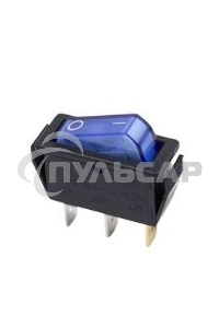 Выключатель клавишный Rexant 250V 15А (3с) ON-OFF синий с подсветкой