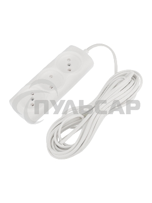 Удлинитель PROconnect STANDARD 3 гнезда, 7 м, 2х0.75 мм², б/з, белый