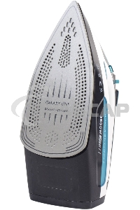 Утюг Galaxy Line GL 6123, голубой с белым, паровой, 2500 Вт, постоянный пар 50 г/мин, паровой удар 230 г/мин, функции: самоочистка, антикапля, антинакипь, функция увлажнения, вертикальное отпаривание, защита от перегрева, индикатор нагрева, керамическое п