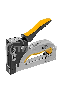 Степлер металл., скобы в комплекте, плавная регулировка удара, 2К рукоятка, тип 53, 4-14 мм Denzel