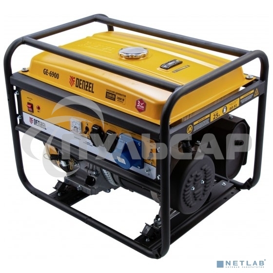 Электрогенератор бензиновый Denzel GE 6900, 5.5 кВт, 97 дБ, 77 кг