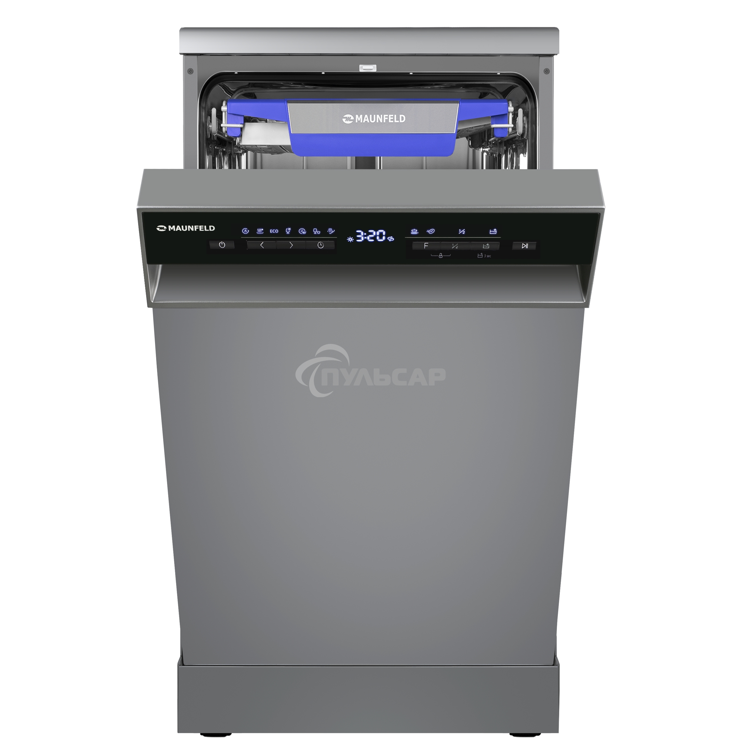 Посудомоечная машина Maunfeld MWF45331S, серебристый, 44.8 см, 10 компл., 49 дБ, класс A++