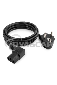 Кабель питания Gembird 1.8м, VDE(0.75мм), черный, угловой разъем, с зазем., пакет PC-186A-VDE