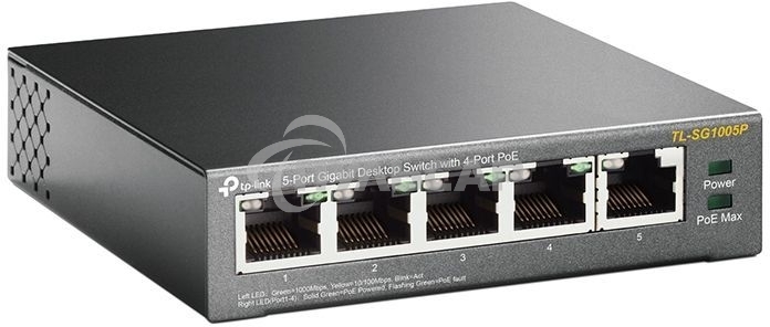 Коммутатор TP-Link SMBTL-SG1005P 5-портовый гигабитный настольный коммутатор с 4 портами PoE SMB 56W