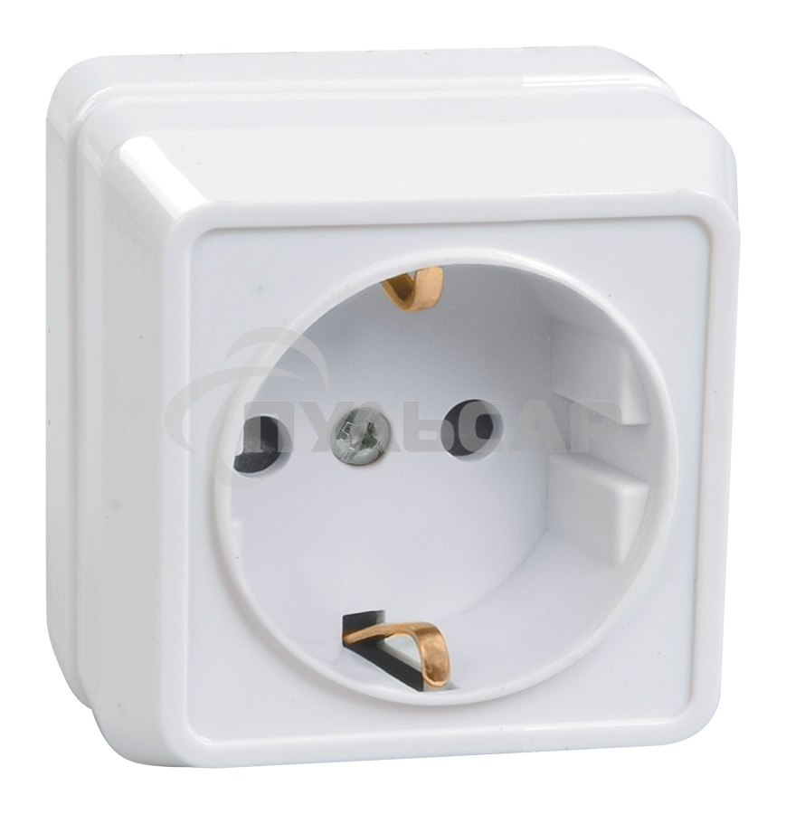 Розетка Iek ERO11-K01-16-DC РС20-3-ОБ 1местн. c з/к 16А откр.уст. ОКТАВА (белый)